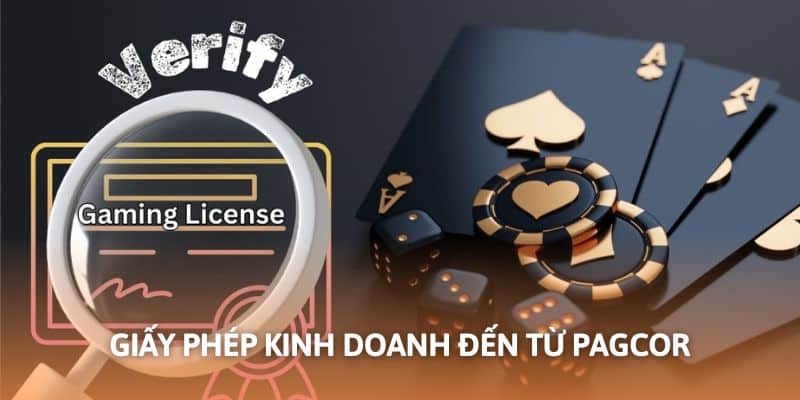 Giấy phép kinh doanh của nền tảng được PAGCOR chứng nhận
